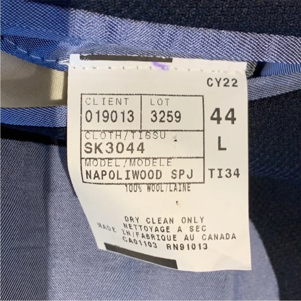 Saks Fifth Avenue Blazer Wool Navy Blue Napoliwood Nautical Sports Coat Mens 44L